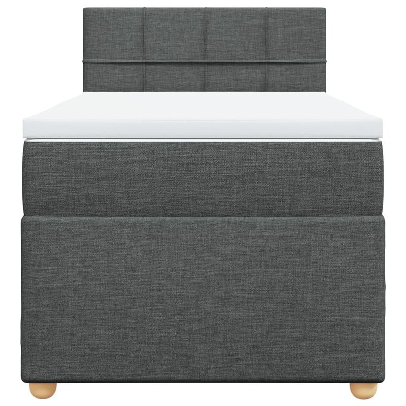 Casa si Gradina - Mobilier - Paturi si accesorii - Paturi - Pat box spring cu saltea, gri inchis, 80x200 cm, textil - Infinity.ro