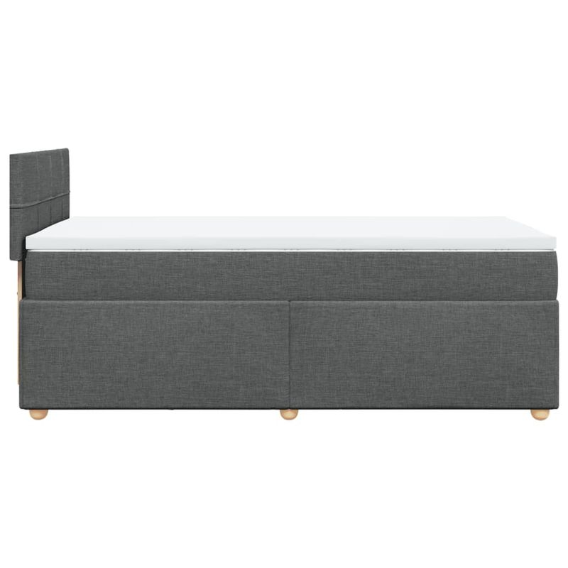 Casa si Gradina - Mobilier - Paturi si accesorii - Paturi - Pat box spring cu saltea, gri inchis, 80x200 cm, textil - Infinity.ro