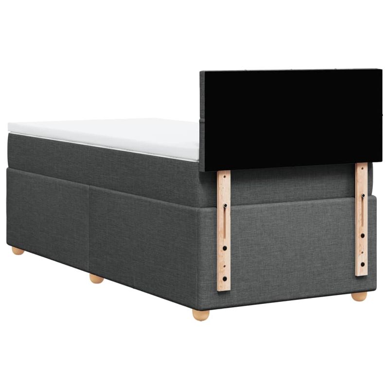 Casa si Gradina - Mobilier - Paturi si accesorii - Paturi - Pat box spring cu saltea, gri inchis, 80x200 cm, textil - Infinity.ro