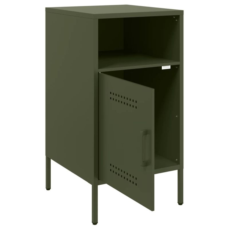 Casa si Gradina - Mobilier - Comode si corpuri - Noptiere - Noptiera, verde maslina, 36x39x68 cm, otel laminat la rece - Infinity.ro