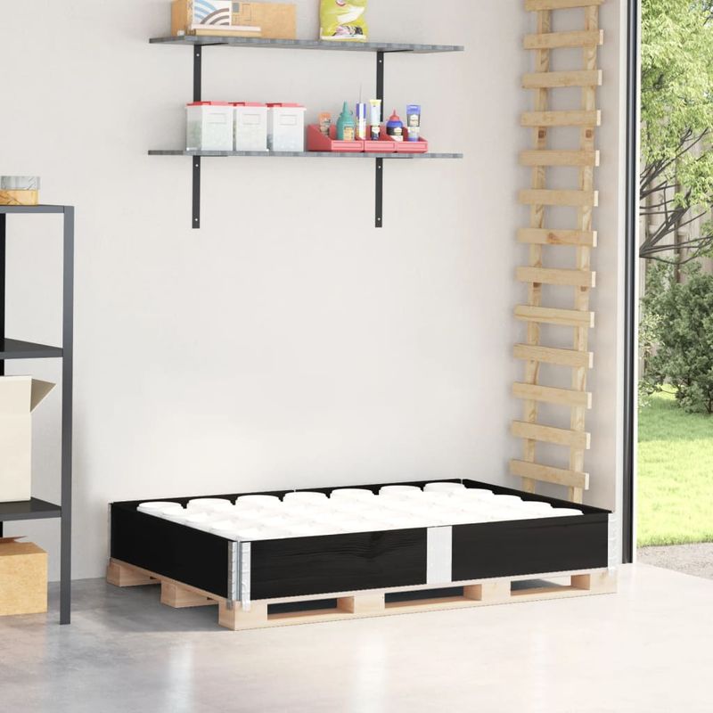 Casa si Gradina - Mobilier - Feronerie si accesorii mobila - Rama pentru paleti, negru, 150x100 cm, lemn masiv pin - Infinity.ro