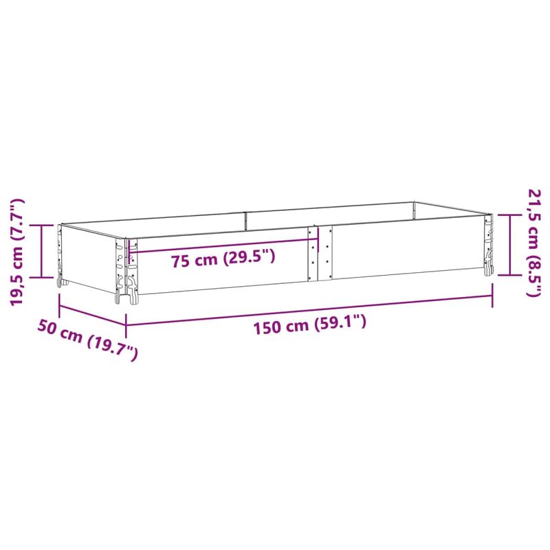 Casa si Gradina - Mobilier - Feronerie si accesorii mobila - Rama pentru paleti, 150x50 cm, lemn masiv de pin - Infinity.ro