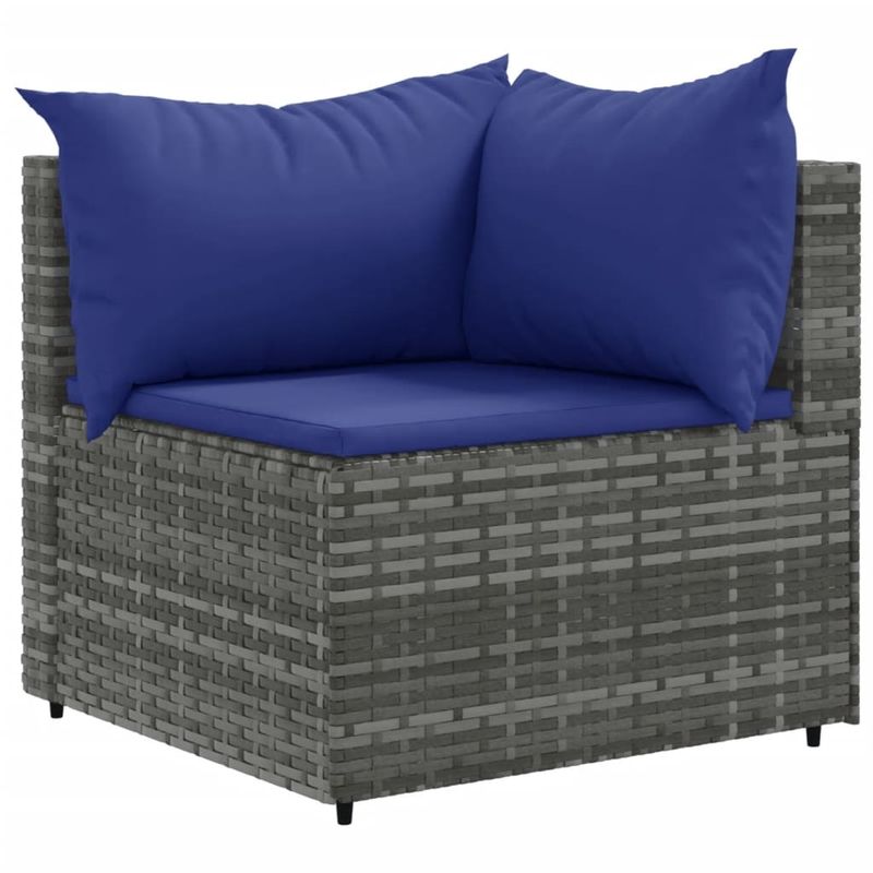 Casa si Gradina - Gradina si terasa - Mobilier exterior - Seturi mobila gradina - Set mobilier de gradina cu perne, 4 piese, gri, poliratan - Infinity.ro