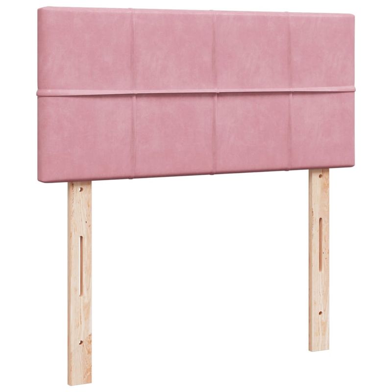 Casa si Gradina - Mobilier - Paturi si accesorii - Paturi - Pat box spring cu saltea, roz, 100x200 cm, catifea - Infinity.ro