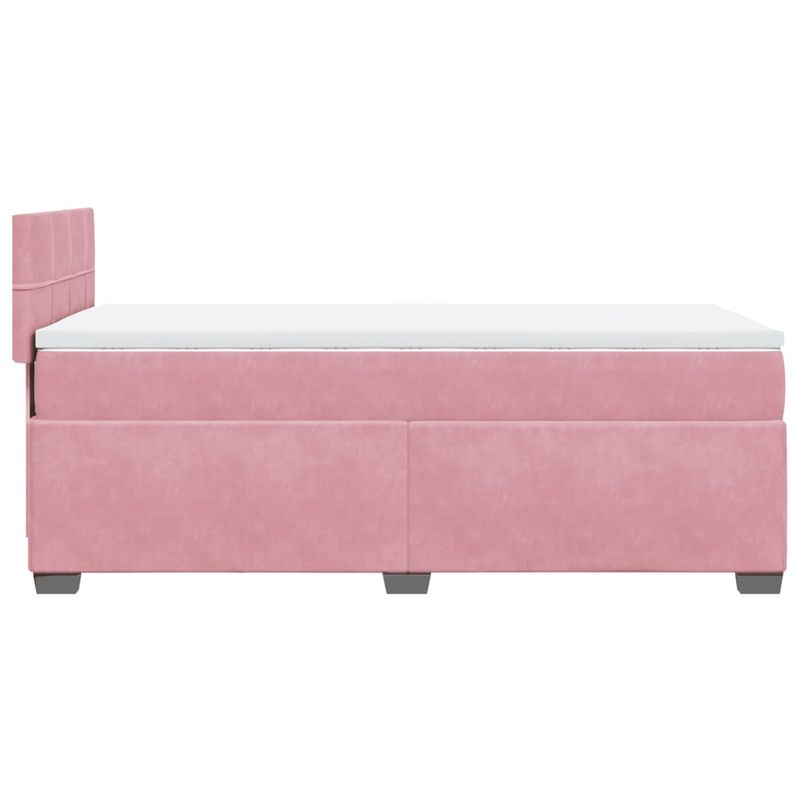 Casa si Gradina - Mobilier - Paturi si accesorii - Paturi - Pat box spring cu saltea, roz, 100x200 cm, catifea - Infinity.ro