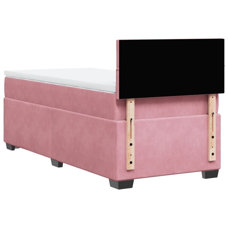 Casa si Gradina - Mobilier - Paturi si accesorii - Paturi - Pat box spring cu saltea, roz, 100x200 cm, catifea - Infinity.ro
