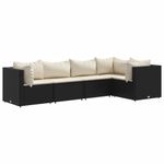 Casa si Gradina - Gradina si terasa - Mobilier exterior - Seturi mobila gradina - Set sezlonguri de gradina, 5 piese, cu perne, negru, poliratan - Infinity.ro