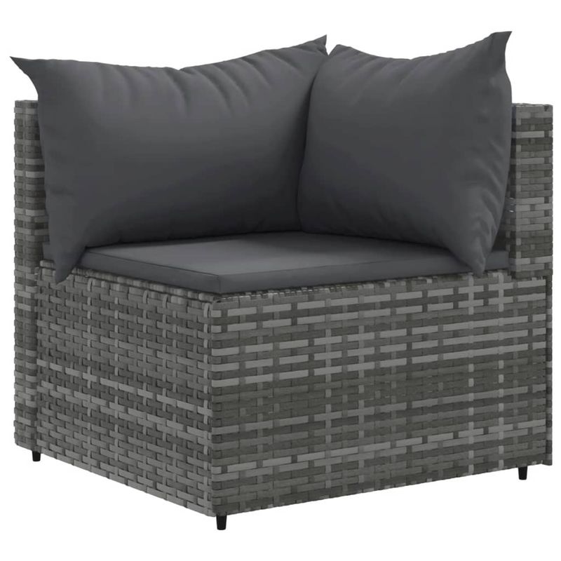 Casa si Gradina - Gradina si terasa - Mobilier exterior - Seturi mobila gradina - Set mobilier de gradina cu perne, 6 piese, gri, poliratan - Infinity.ro