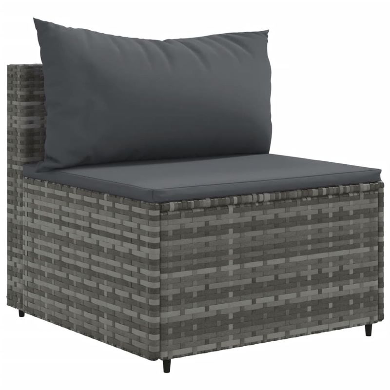 Casa si Gradina - Gradina si terasa - Mobilier exterior - Seturi mobila gradina - Set mobilier de gradina cu perne, 6 piese, gri, poliratan - Infinity.ro