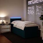Casa si Gradina - Mobilier - Paturi si accesorii - Paturi - Pat box spring cu saltea, albastru, 100x200 cm, catifea - Infinity.ro