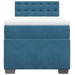 Casa si Gradina - Mobilier - Paturi si accesorii - Paturi - Pat box spring cu saltea, albastru, 100x200 cm, catifea - Infinity.ro