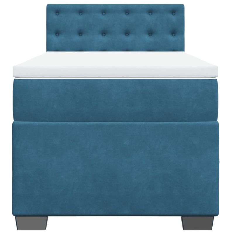 Casa si Gradina - Mobilier - Paturi si accesorii - Paturi - Pat box spring cu saltea, albastru, 100x200 cm, catifea - Infinity.ro