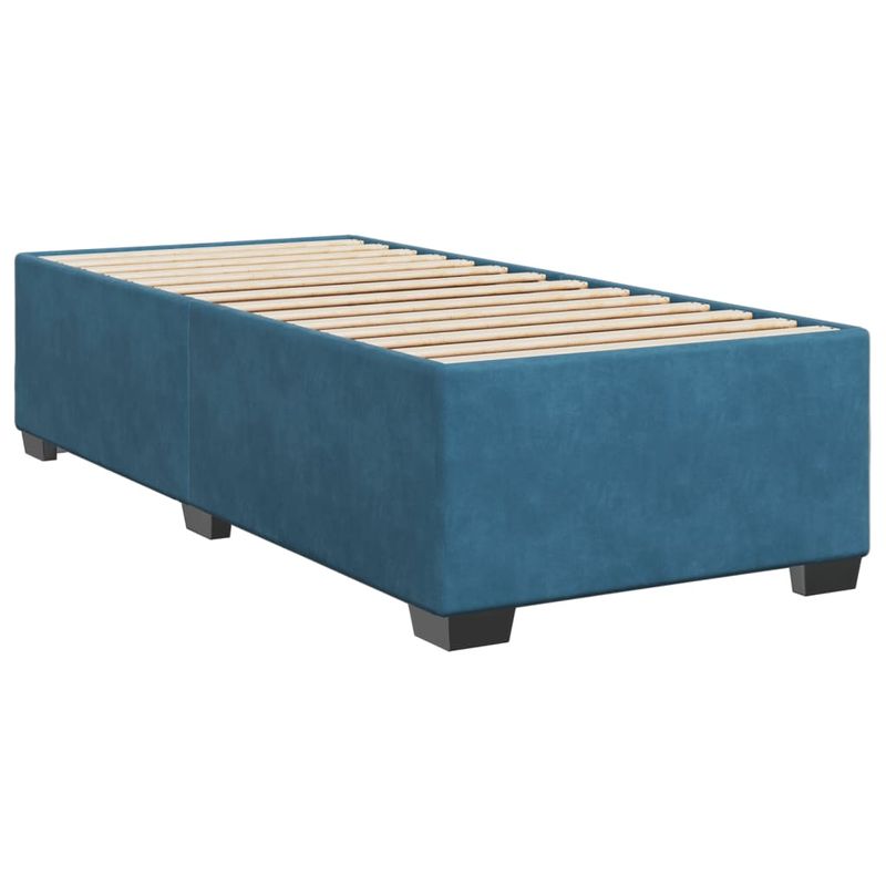 Casa si Gradina - Mobilier - Paturi si accesorii - Paturi - Pat box spring cu saltea, albastru, 100x200 cm, catifea - Infinity.ro