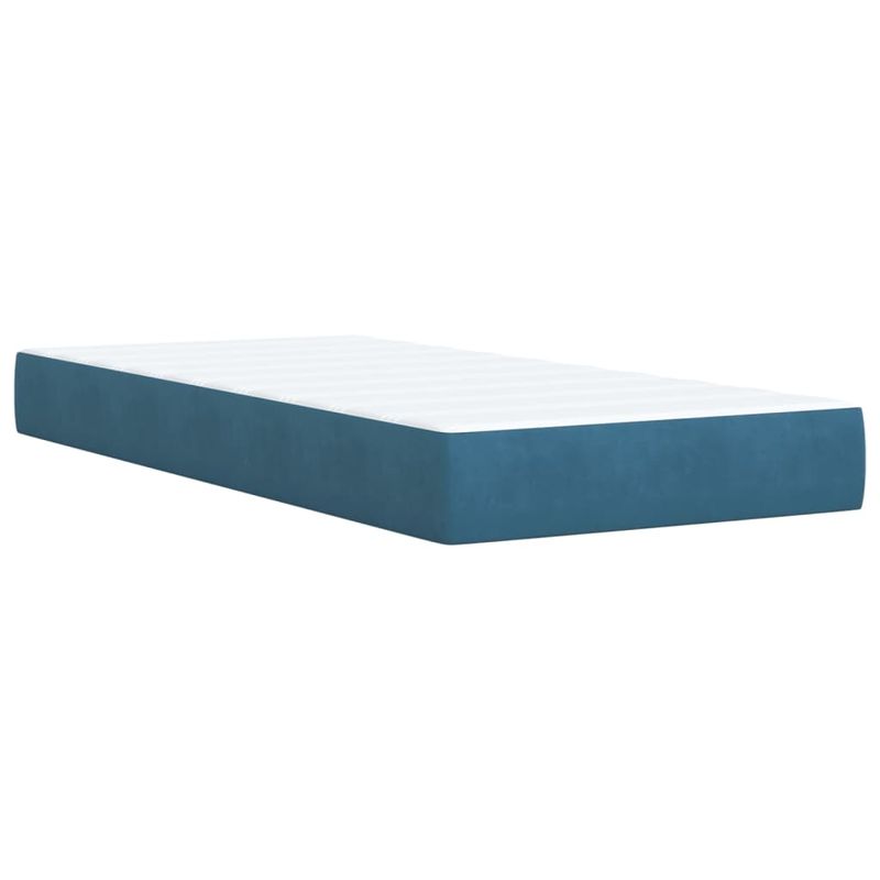 Casa si Gradina - Mobilier - Paturi si accesorii - Paturi - Pat box spring cu saltea, albastru, 100x200 cm, catifea - Infinity.ro