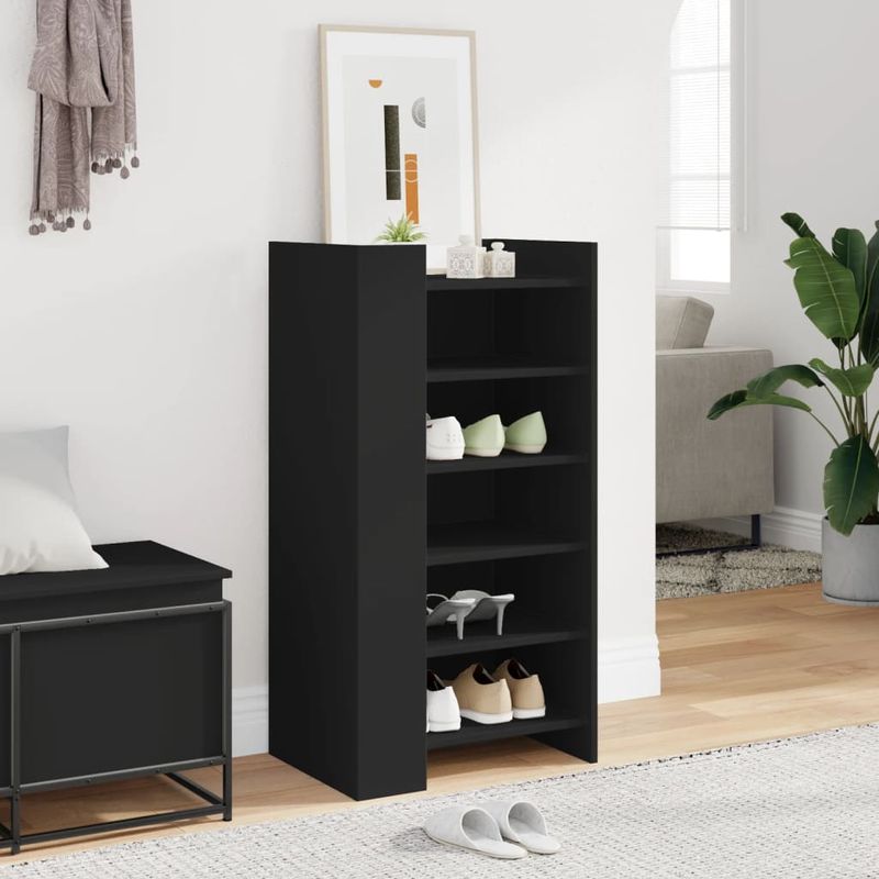 Casa si Gradina - Mobilier - Organizare si depozitare - Organizator incaltaminte - Pantofar, negru, 52x37,5x100 cm, lemn prelucrat - Infinity.ro