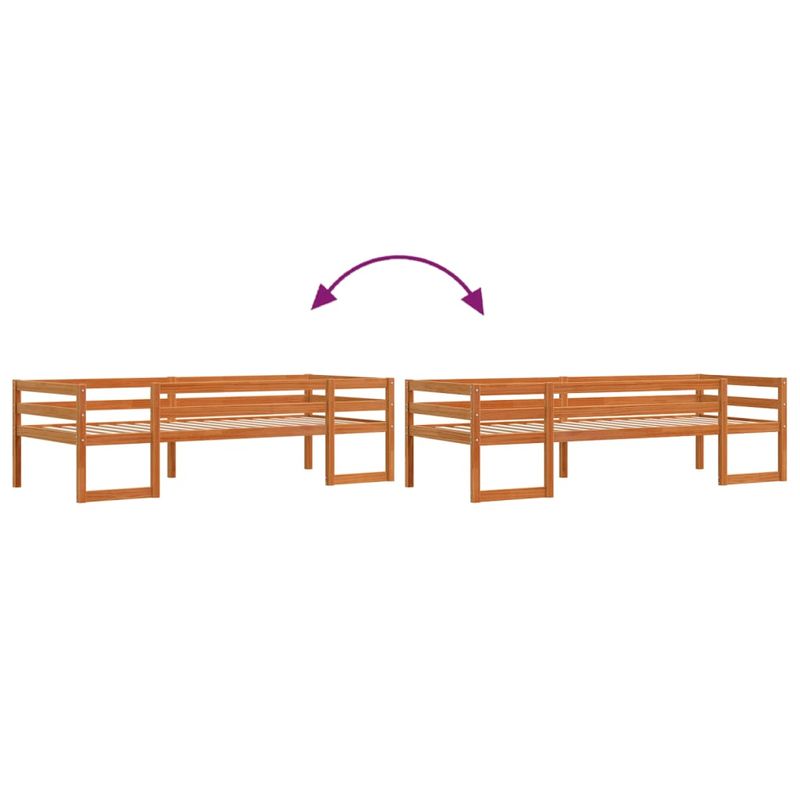 Casa si Gradina - Mobilier - Paturi si accesorii - Paturi - Cadru de pat pentru copii maro ceruit 80x200 cm lemn masiv pin - Infinity.ro