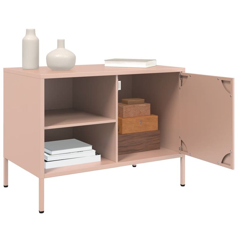 Casa si Gradina - Mobilier - Comode si corpuri - Comode - Dulap TV, roz, 68x39x50,5 cm, otel - Infinity.ro