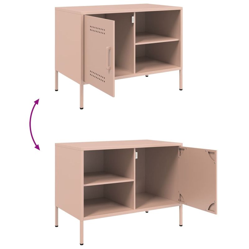 Casa si Gradina - Mobilier - Comode si corpuri - Comode - Dulap TV, roz, 68x39x50,5 cm, otel - Infinity.ro