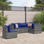 Casa si Gradina - Gradina si terasa - Mobilier exterior - Seturi mobila gradina - Set mobilier de gradina cu perne, 5 piese, gri, poliratan - Infinity.ro