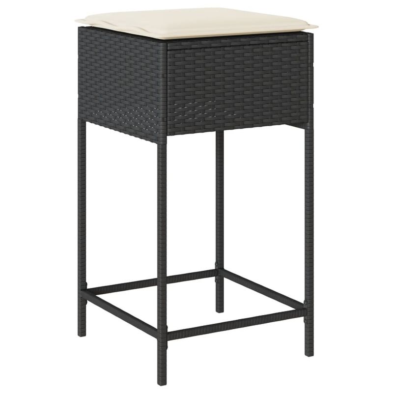 Casa si Gradina - Gradina si terasa - Mobilier exterior - Seturi mobila gradina - Set mobilier bar de gradina cu perne, 5 piese, negru, poliratan - Infinity.ro
