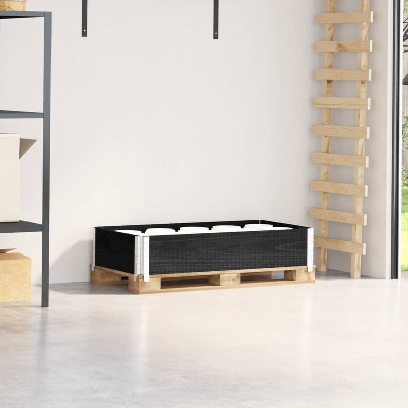 Casa si Gradina - Mobilier - Feronerie si accesorii mobila - Rama pentru paleti, negru, 100x50 cm, lemn masiv de pin - Infinity.ro