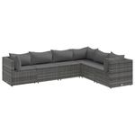 Casa si Gradina - Gradina si terasa - Mobilier exterior - Seturi mobila gradina - Set mobilier de gradina cu perne, 6 piese, gri, poliratan - Infinity.ro