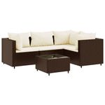 Casa si Gradina - Gradina si terasa - Mobilier exterior - Seturi mobila gradina - Set sezlonguri de gradina, 5 piese, cu perne, maro, poliratan - Infinity.ro