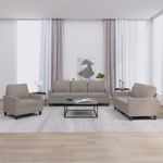 Casa si Gradina - Mobilier - Seturi de mobilier - Seturi living - Set de canapea cu perne, 3 piese, gri taupe, material textil - Infinity.ro