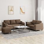 Casa si Gradina - Mobilier - Seturi de mobilier - Seturi living - Set de canapele cu perne, 3 piese, maro, textil - Infinity.ro
