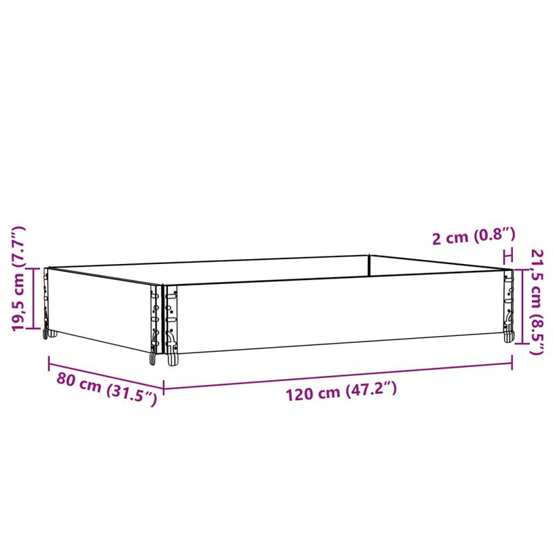 Casa si Gradina - Mobilier - Feronerie si accesorii mobila - Rama pentru paleti, maro, 120x80 cm, lemn masiv de pin - Infinity.ro