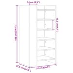 Casa si Gradina - Mobilier - Organizare si depozitare - Organizator incaltaminte - Pantofar, stejar fumuriu, 52x37,5x100 cm, lemn prelucrat - Infinity.ro