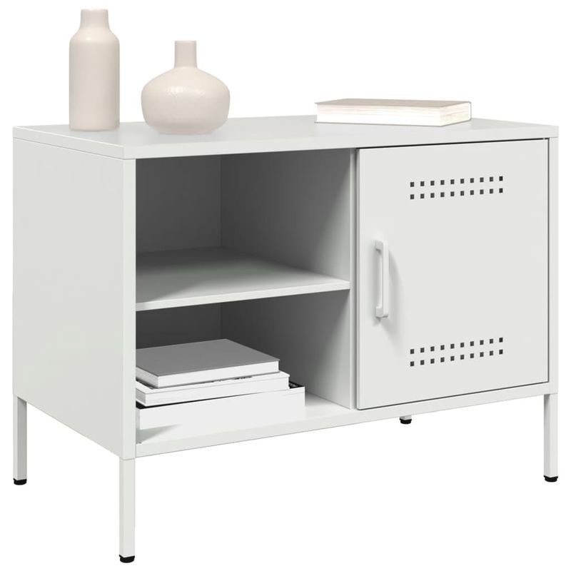 Casa si Gradina - Mobilier - Comode si corpuri - Comode - Dulapuri TV, 2 buc., alb, 68x39x50,5 cm, otel - Infinity.ro