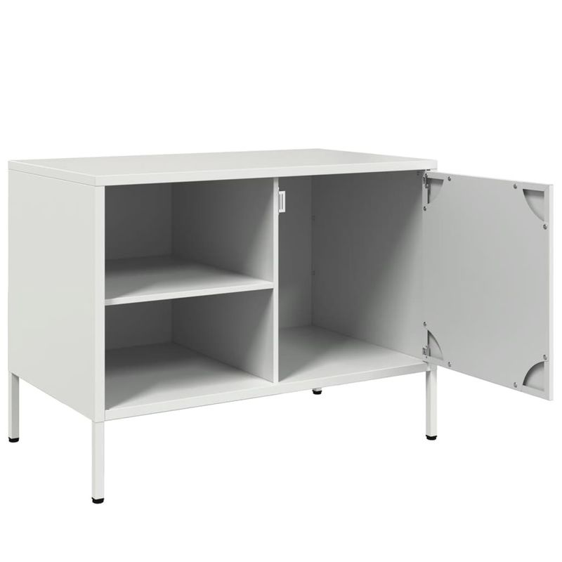 Casa si Gradina - Mobilier - Comode si corpuri - Comode - Dulapuri TV, 2 buc., alb, 68x39x50,5 cm, otel - Infinity.ro