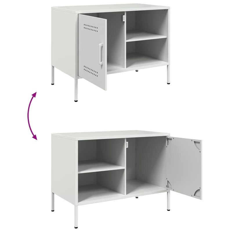 Casa si Gradina - Mobilier - Comode si corpuri - Comode - Dulapuri TV, 2 buc., alb, 68x39x50,5 cm, otel - Infinity.ro