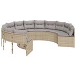 Casa si Gradina - Gradina si terasa - Mobilier exterior - Canapele si fotolii gradina - Canapea de gradina cu perne, rotunda, bej, poliratan - Infinity.ro