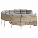 Casa si Gradina - Gradina si terasa - Mobilier exterior - Canapele si fotolii gradina - Canapea de gradina cu perne, rotunda, bej, poliratan - Infinity.ro