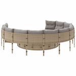 Casa si Gradina - Gradina si terasa - Mobilier exterior - Canapele si fotolii gradina - Canapea de gradina cu perne, rotunda, bej, poliratan - Infinity.ro