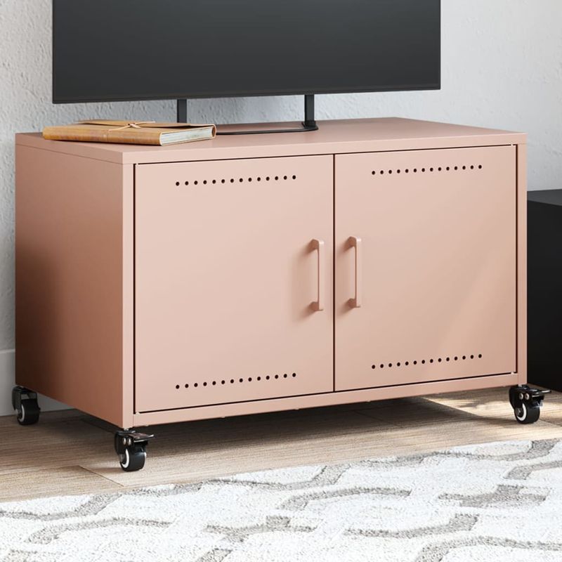 Casa si Gradina - Mobilier - Comode si corpuri - Comode - Dulap TV, roz, 68x39x43,5 cm, otel laminat la rece - Infinity.ro