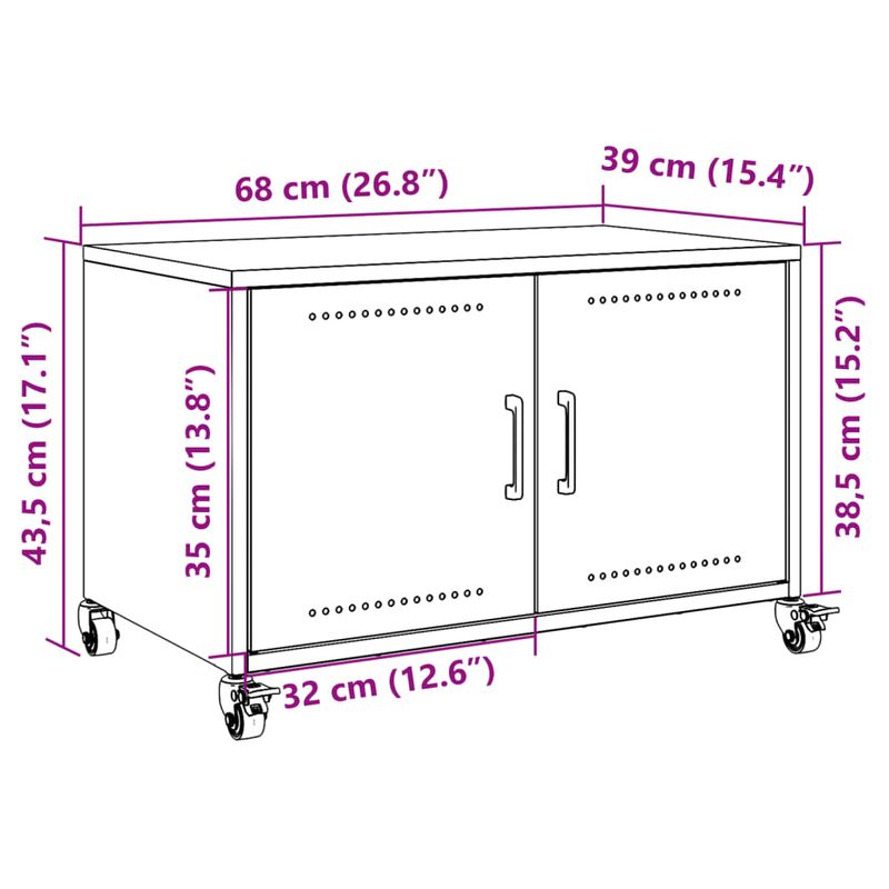Casa si Gradina - Mobilier - Comode si corpuri - Comode - Dulap TV, roz, 68x39x43,5 cm, otel laminat la rece - Infinity.ro