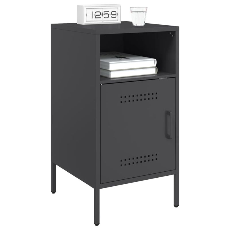 Casa si Gradina - Mobilier - Comode si corpuri - Noptiere - Noptiera, negru, 36x39x68 cm, otel laminat la rece - Infinity.ro
