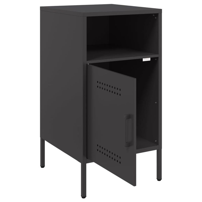 Casa si Gradina - Mobilier - Comode si corpuri - Noptiere - Noptiera, negru, 36x39x68 cm, otel laminat la rece - Infinity.ro