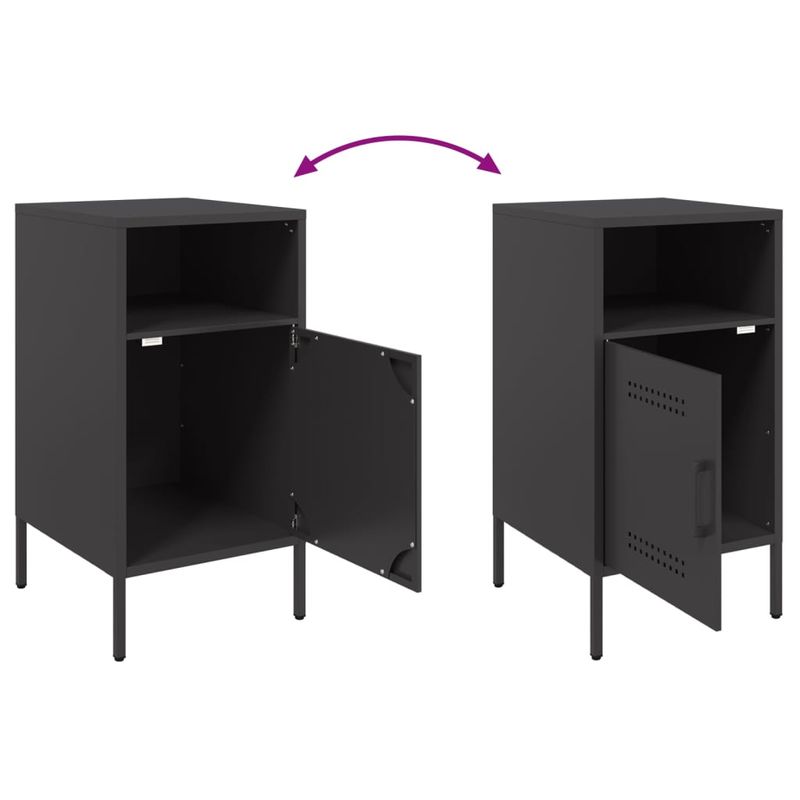 Casa si Gradina - Mobilier - Comode si corpuri - Noptiere - Noptiera, negru, 36x39x68 cm, otel laminat la rece - Infinity.ro