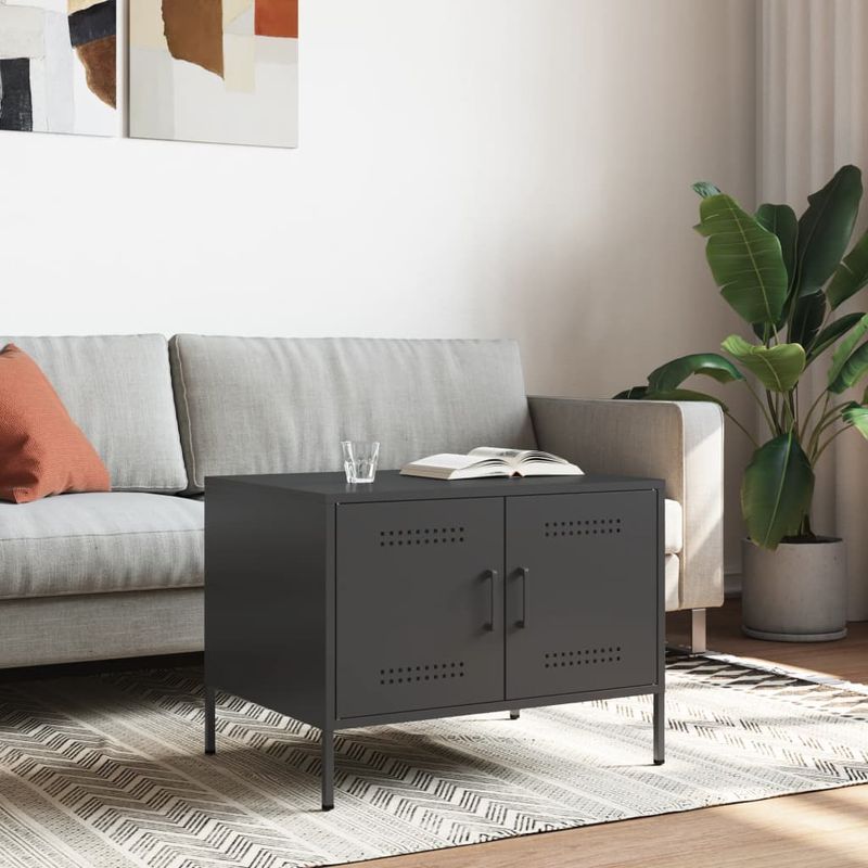 Casa si Gradina - Mobilier - Mese si birouri - Masute de cafea - Masuta de cafea, negru, 68x50x50,5 cm, otel laminat la rece - Infinity.ro