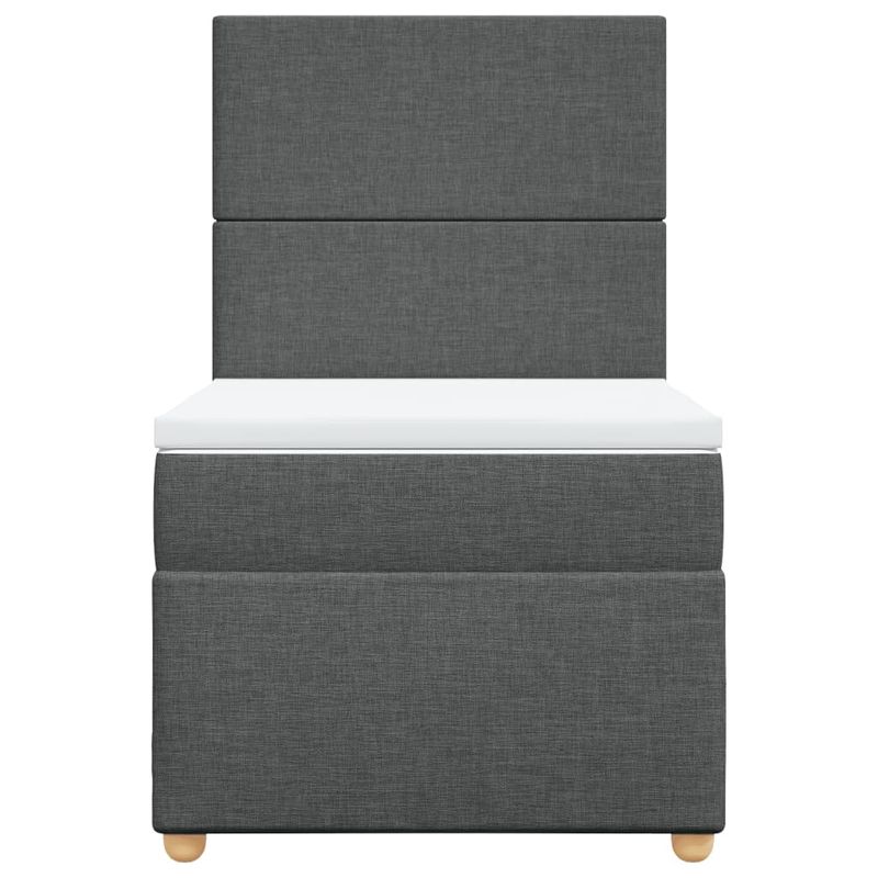 Casa si Gradina - Mobilier - Paturi si accesorii - Paturi - Pat box spring cu saltea, gri inchis, 80x200 cm, textil - Infinity.ro
