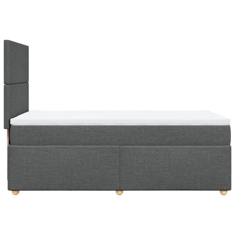 Casa si Gradina - Mobilier - Paturi si accesorii - Paturi - Pat box spring cu saltea, gri inchis, 80x200 cm, textil - Infinity.ro