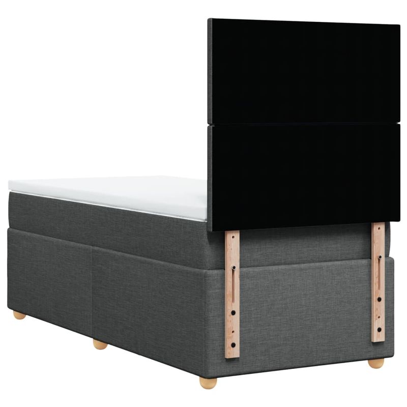 Casa si Gradina - Mobilier - Paturi si accesorii - Paturi - Pat box spring cu saltea, gri inchis, 80x200 cm, textil - Infinity.ro