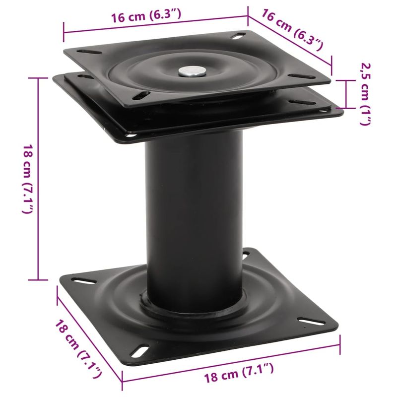 Auto si Moto - Ambarcatiuni - Piese pentru ambarcatiuni - Piedestale scaun pentru barca, 2 buc., pivotante la 360°, otel, mărime 18x18x18 cm - Infinity.ro