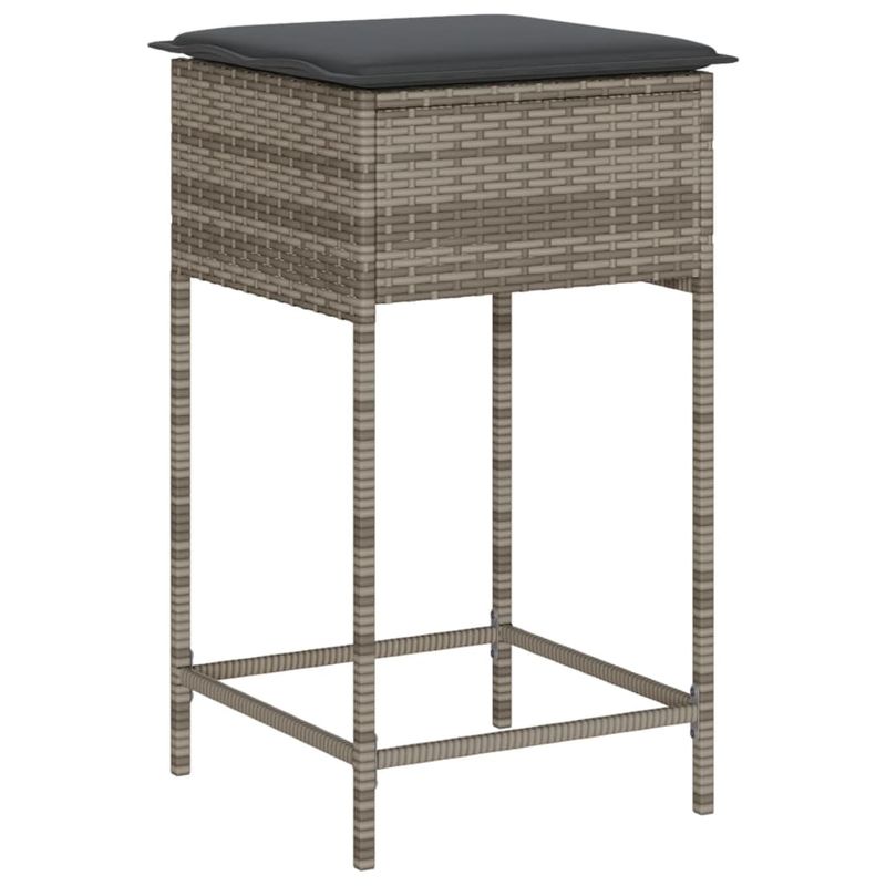 Casa si Gradina - Gradina si terasa - Mobilier exterior - Seturi mobila gradina - Set mobilier bar de gradina cu perne, 7 piese, gri, poliratan - Infinity.ro