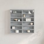 Casa si Gradina - Mobilier - Biblioteci si rafturi - Rafturi - Dulap cu vitrina, gri beton, 60x8,5x58 cm, lemn prelucrat - Infinity.ro
