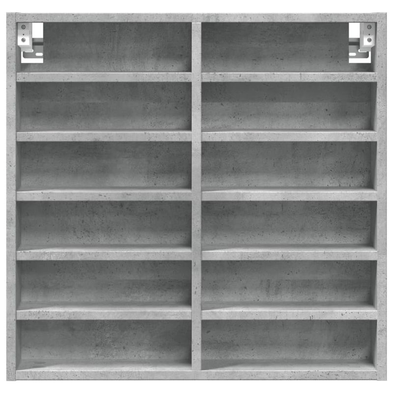 Casa si Gradina - Mobilier - Biblioteci si rafturi - Rafturi - Dulap cu vitrina, gri beton, 60x8,5x58 cm, lemn prelucrat - Infinity.ro